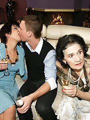 Happy old and young family group sex