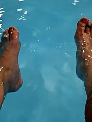 Relaxing at the poolside.
