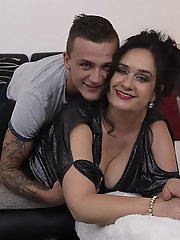 Naughty chubby housewife with big tits playing with her toy boy