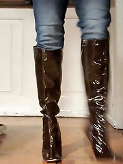 Her new high heel boots