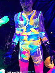 My submissive and I are enjoying UV slime that glows in the dark